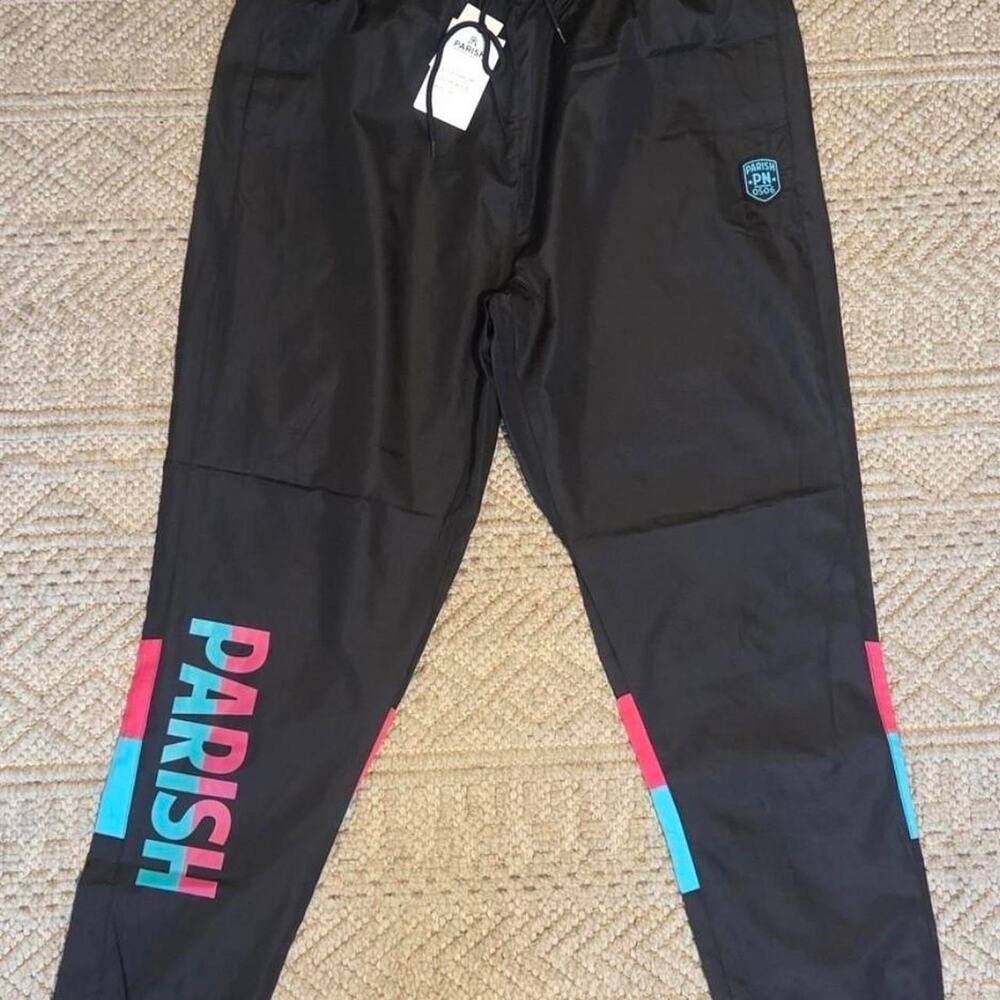 Parish Nation Track Pants 2XL Black Windbreaker Style NWT